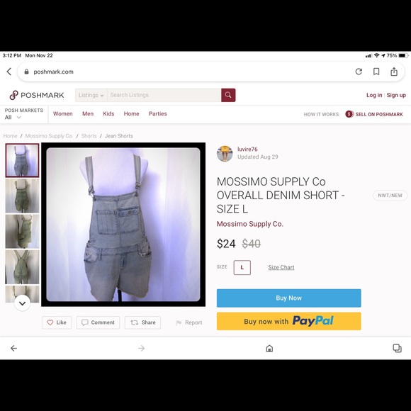 JAN HOST PICK ‘Mossimo’ Faded Blue Denim Short Overalls - Picture 7 of 7